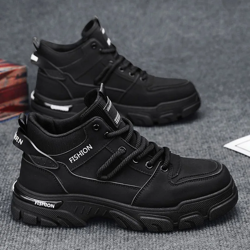 2026 New Arrival Autumn Men's Anti Slip, Waterproof and Wear-resistant Work Boots Men's Outdoor High Top Sports Board Shoes