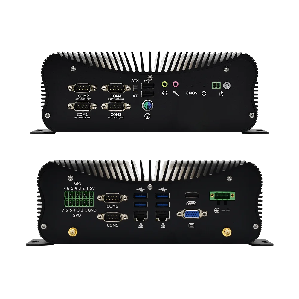 6-COM Fanless Industrial Box PC Core i7-1195G7 i5 1135G7 Dual 2.5G LAN Windows 10 Linux Computer industriale compatto GPIO 4G SIM