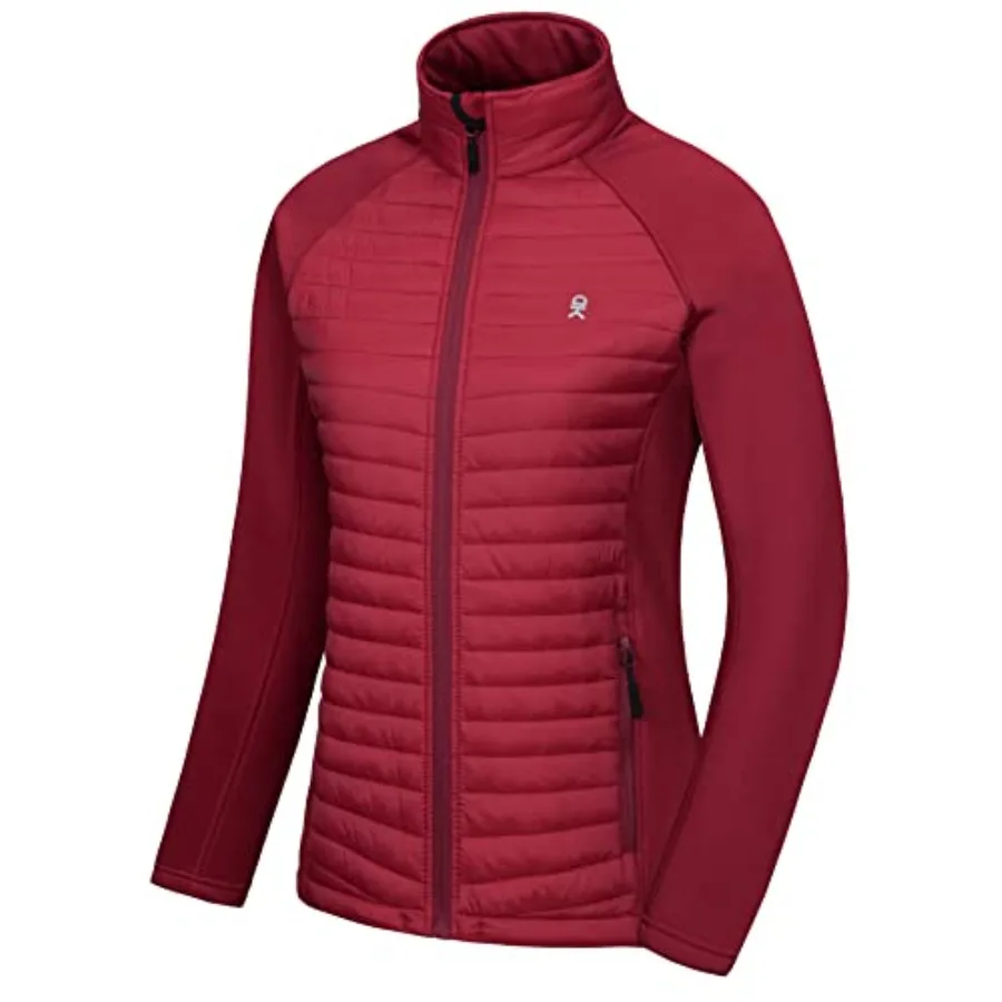 

Little Donkey Andy Women's Insulated Hiking Jacket Thermal Running Hybrid Jacket Lightweight Breathable and Warm