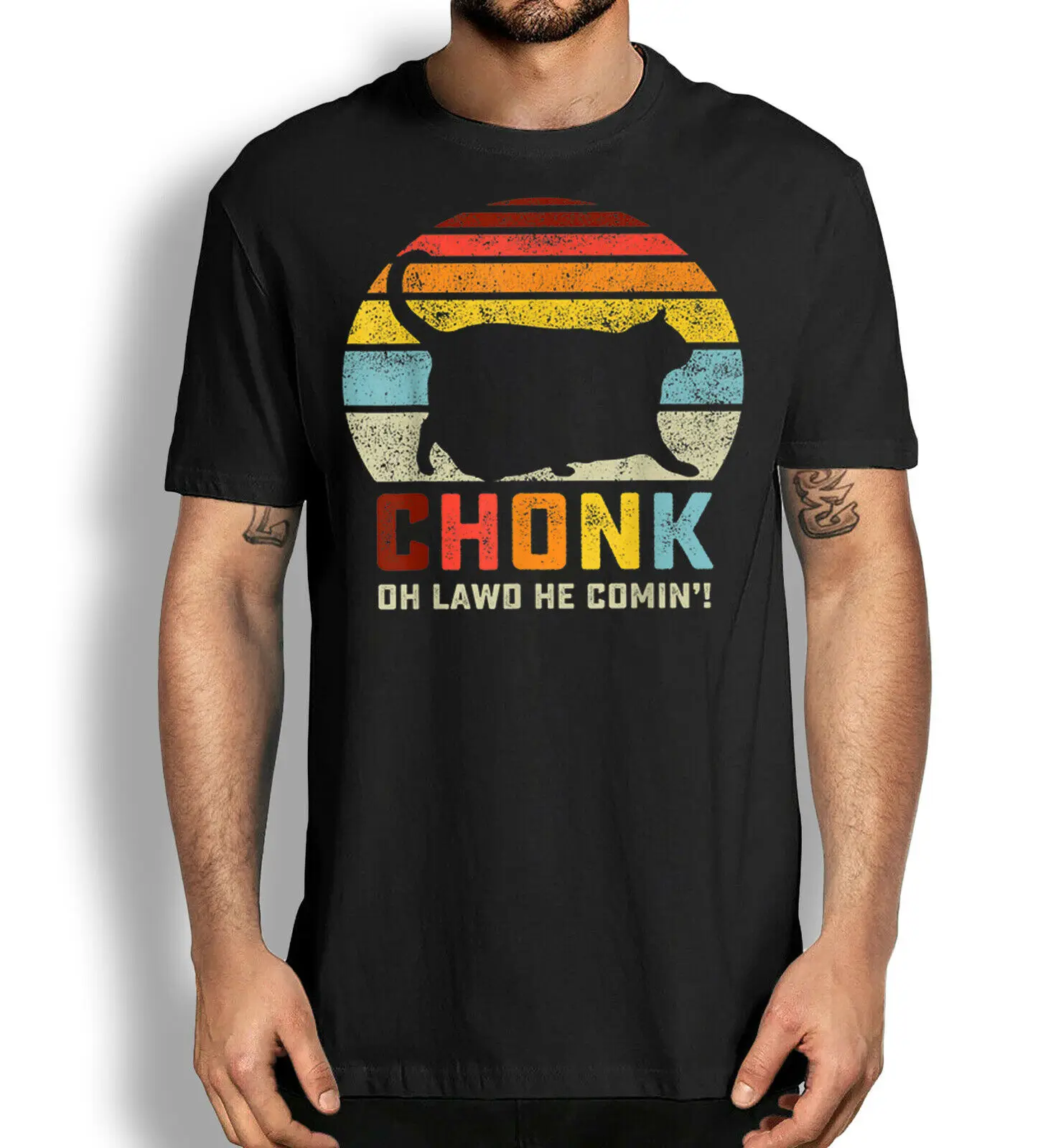 Funny Meme Tee,Chonk Cat Scale Meme Funny Retro Style Vintage Cats Memes T-Shirt