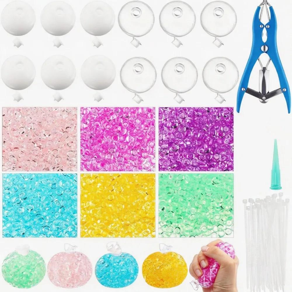 Soft Squishy Squishy Ball Kit Hollow Empty Shell Tactile sensory Bead Squishy Kit Stress Relief DIY Handmade Kit Fidget