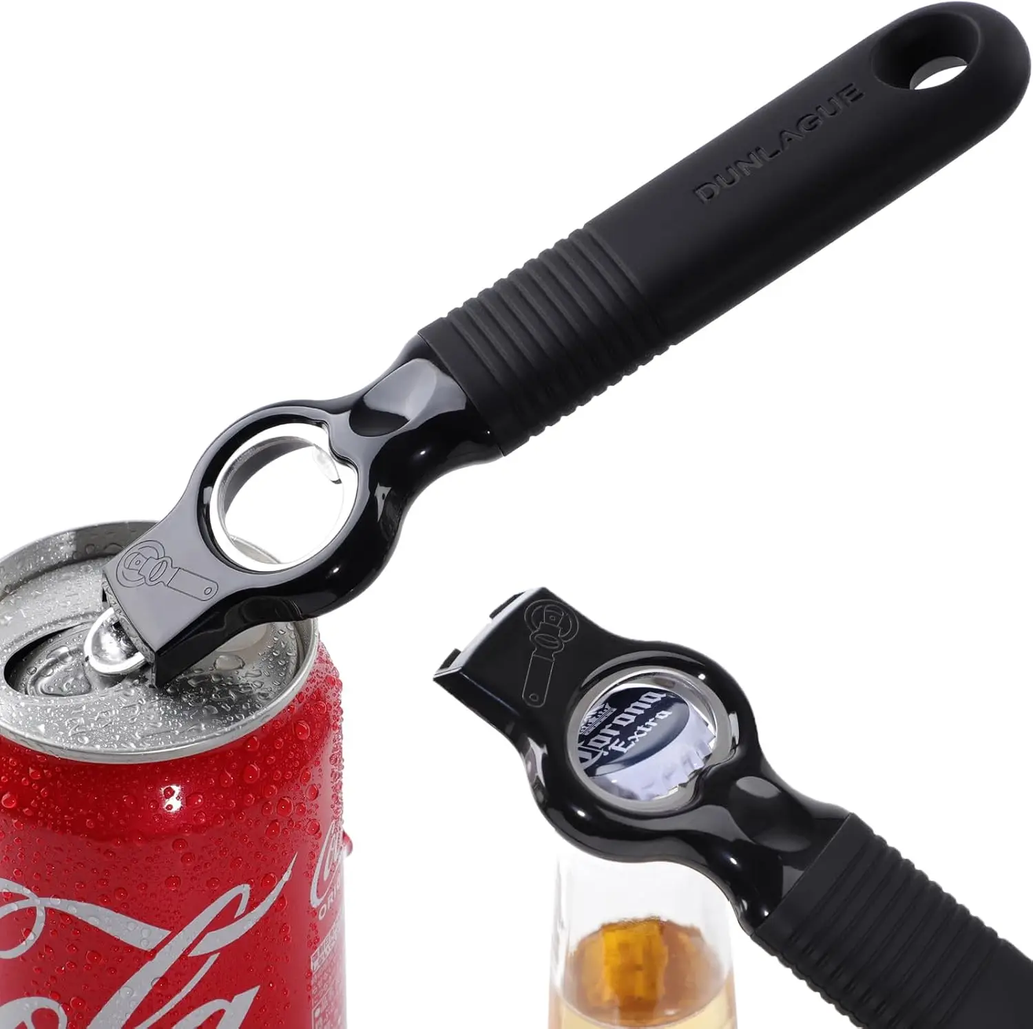 

2-Pack Magnetic Beer & Soda Can Opener, Ergonomic Silicone Handle for Easy Use - Black
