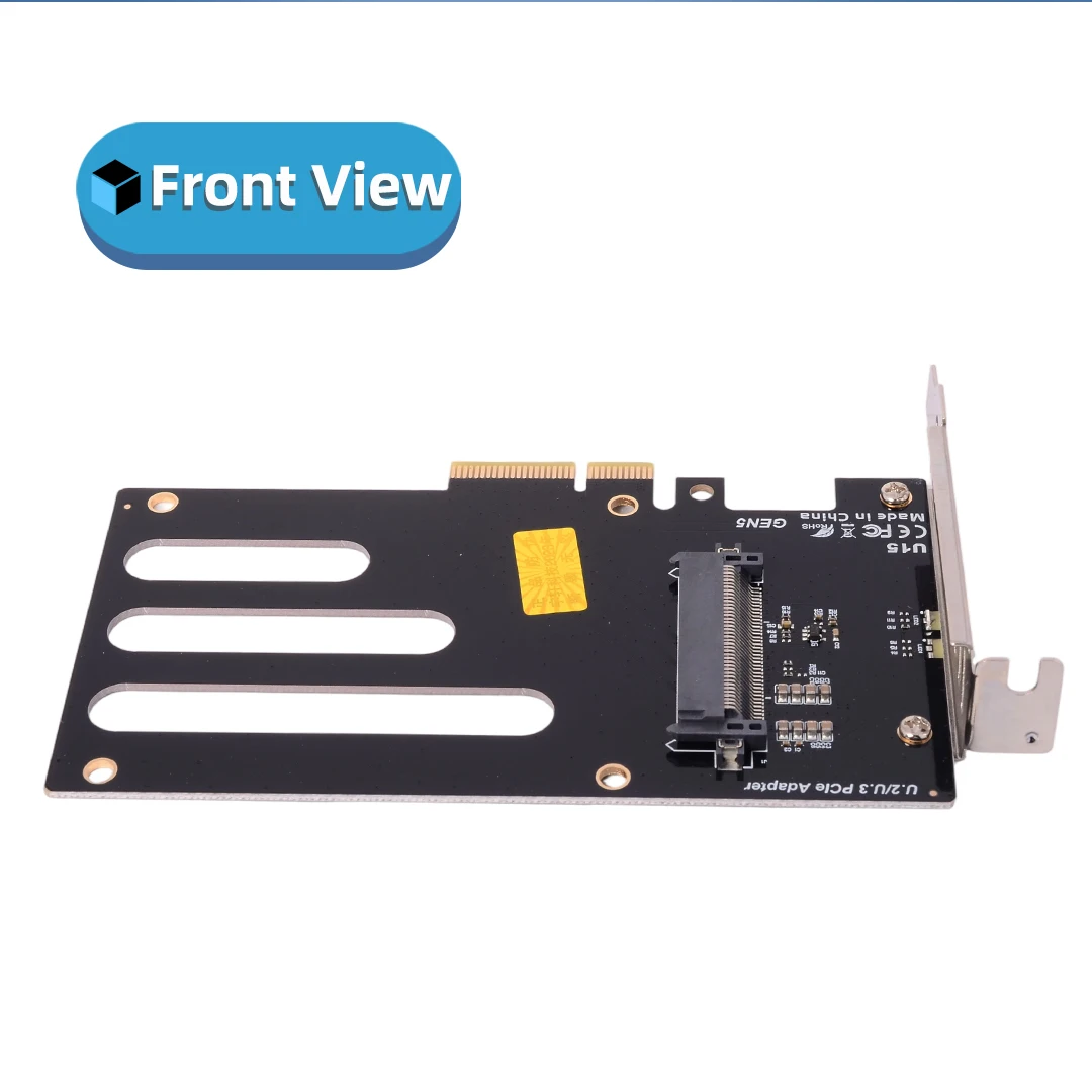 U.2 To 2U Half Height Power-free Small Black Card, U.2 To PCIe 3.0/4.0/5.0 X4 NVME Solid State Drive Adapter Card Riser