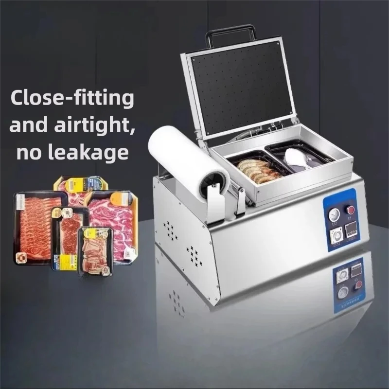 Commercial Vacuum Skin Packaging Machine Automatic Food Sealer for Meat Seafood Steak Salmon Fresh Keeping Tray Sealing Machine