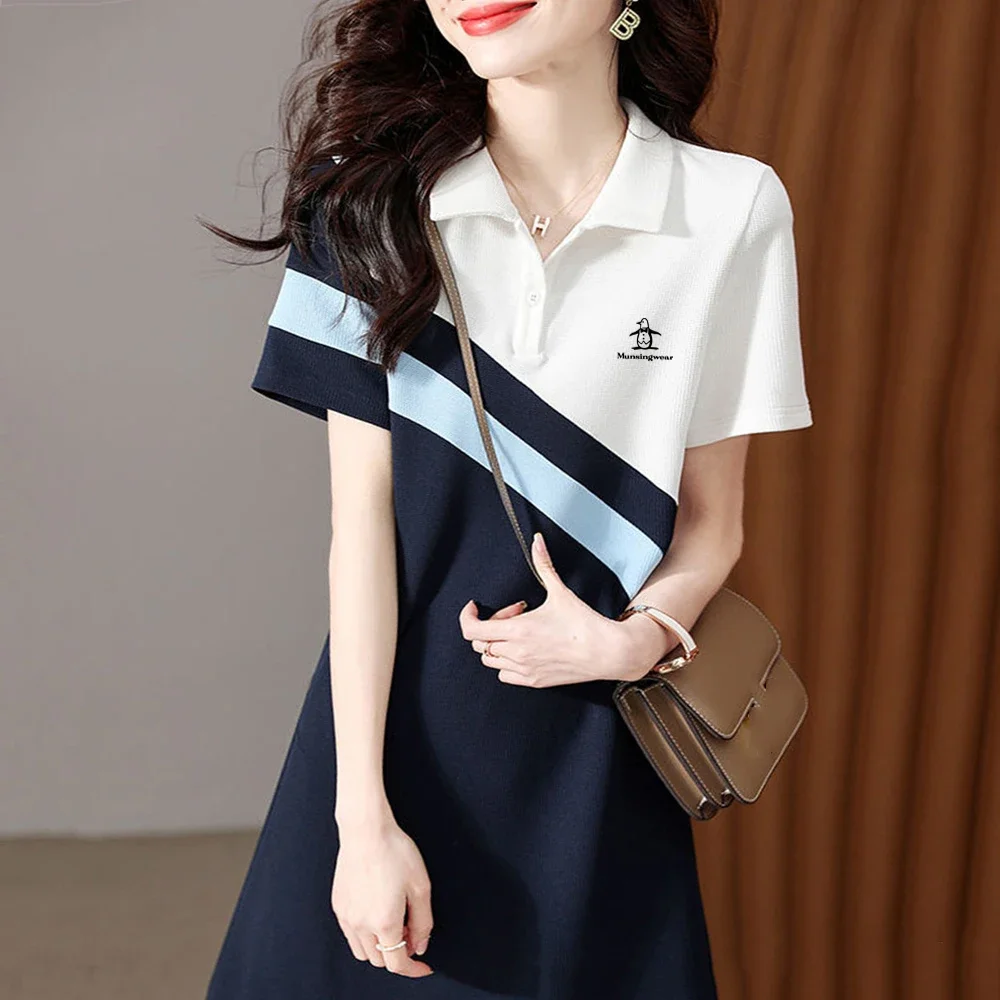 

MUNSINGWEAR Fashion Breathable Lapel Blazer Casual Dress 2024 New Golf Clothing Women Short-Sleeved Polo Shirt