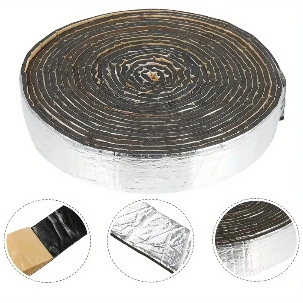 Flexible Outdoor Pipe Insulation Tape 10cm x 10m Foam Wrap with Aluminum Foil Layer for Heat Preservation and Waterproofing