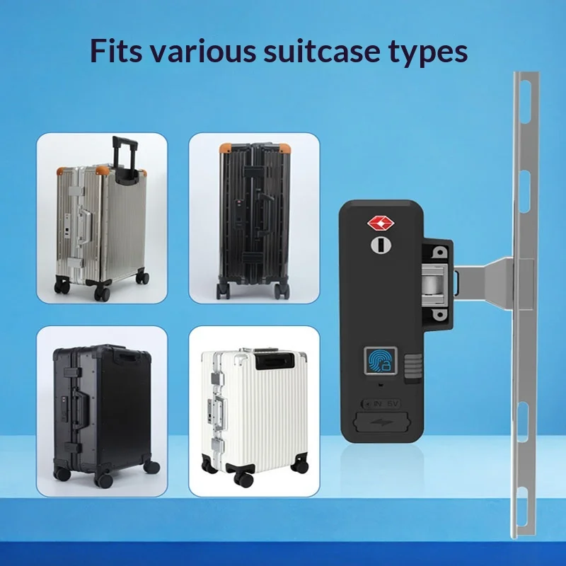 Intelligent Luggage Password Fingerprint Lock Embedded Anti-theft Aluminum Frame Box Lock TSA Customs Lock Luggage Accessories
