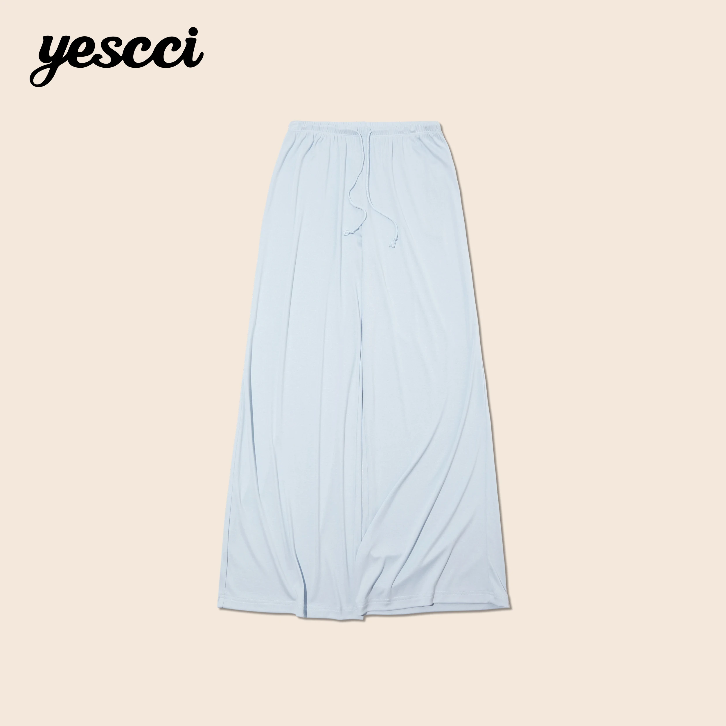 YESCCI Solid Wide Pants For Woman Adjustable Drawstring Breathable Spring Autumn Trousers Casual Daily Woman Clothes S56441151