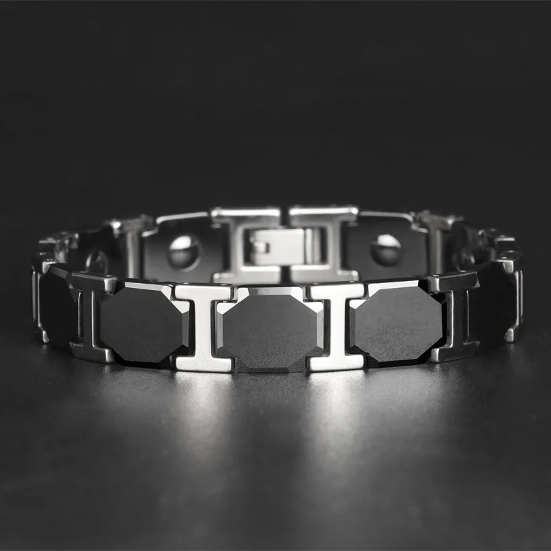 Titanium Steel Ceramic Bracelet Korean Version Negative Ion Antioxidant Anti-radiation Fat Burning Health Magnetic Bracelet