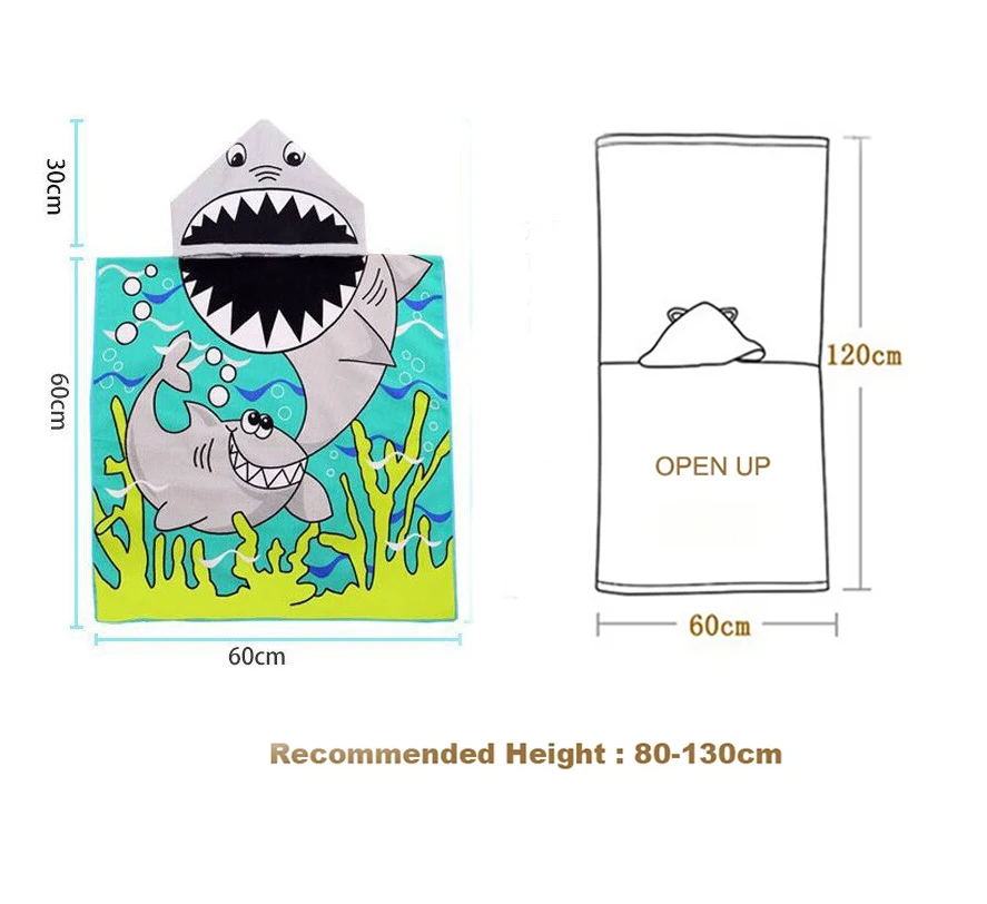 Baby Boys Towel Newborn Shower Wrap Blanket Cartoon Dinosaur Kid Hooded Cloak Infant Bathrob Baby Bath Towels Beach Hood Robe