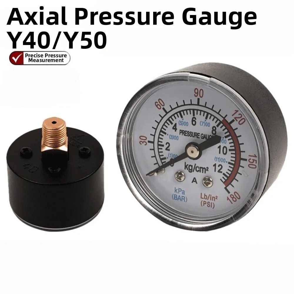 42/53mm Air Compressor Pneumatic Gauge 0-12Bar / 0-180PSI Thread 9.7/12.7mm Hydraulic Fluid Pressure Gauge