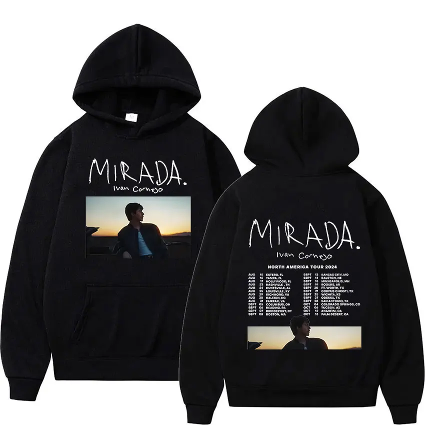 2024 Ivan Cornejo Mirada Tour Album Print Hoodie Men Loose Fashion Clothing Pullover Sweatshirt Unisex Hip Hop Oversized Hoodies