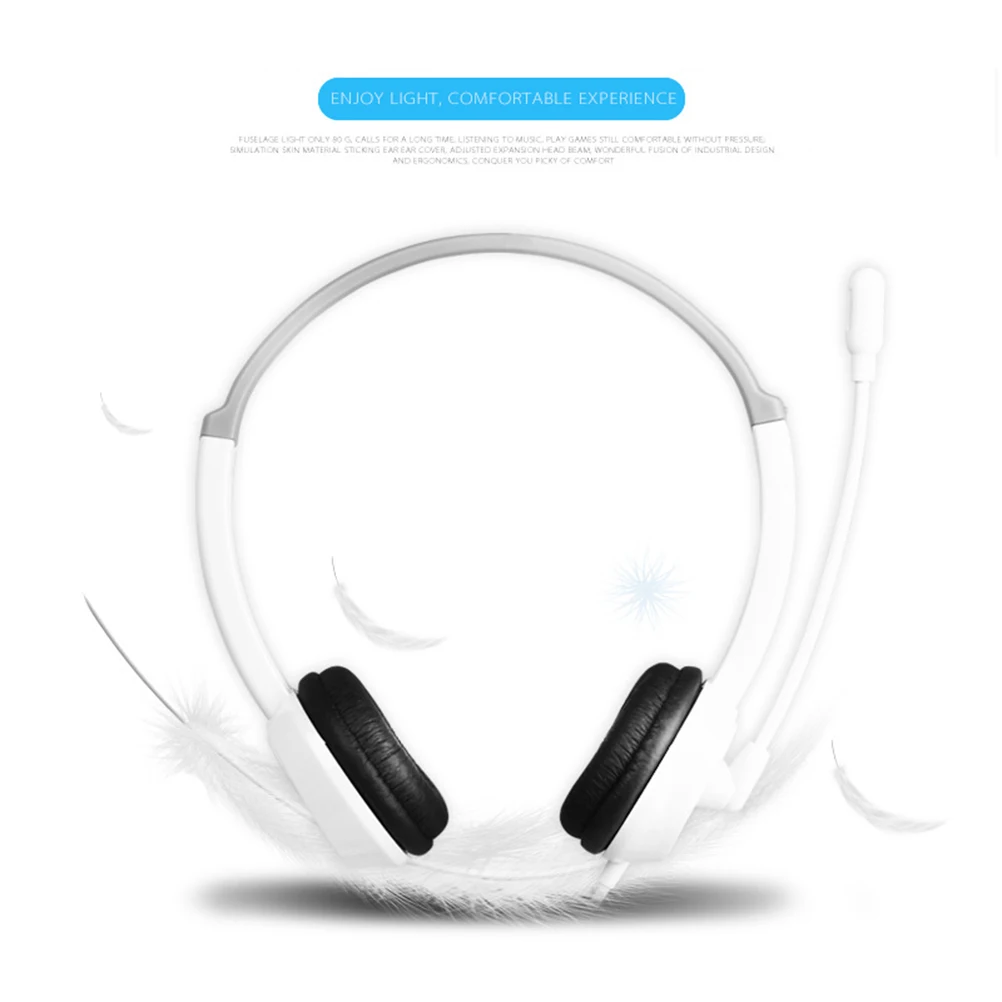 

Headphones for Computer Game Headset Noise Cancelling Earphone Laptop Stereo Desktop White