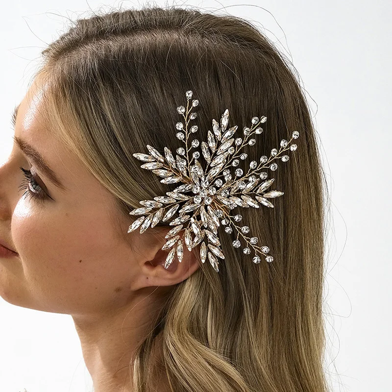 

Luxury Crystal Elegant Woman's Hair Clip Delicate Bangs Side Clip Festive Party Wedding Jewelry Hairpins Hair Accessories