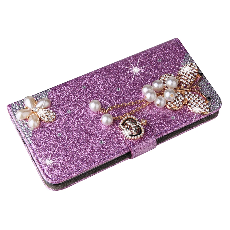 بريق المحفظة فراشة الحال بالنسبة لسامسونج S10 S20 زائد S9 A51 A52 A53 A71 A72 A73 A50 A70 A22 A23 A06 A25 A32 A05 S A31 A33