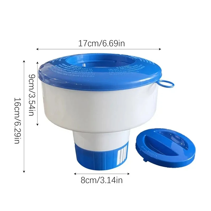 Pool Pill Dispenser 7 Inch Pool Tablet Floater Folding Holder With Pull Ring For Spa Hot Tub In-Ground Pools Personal