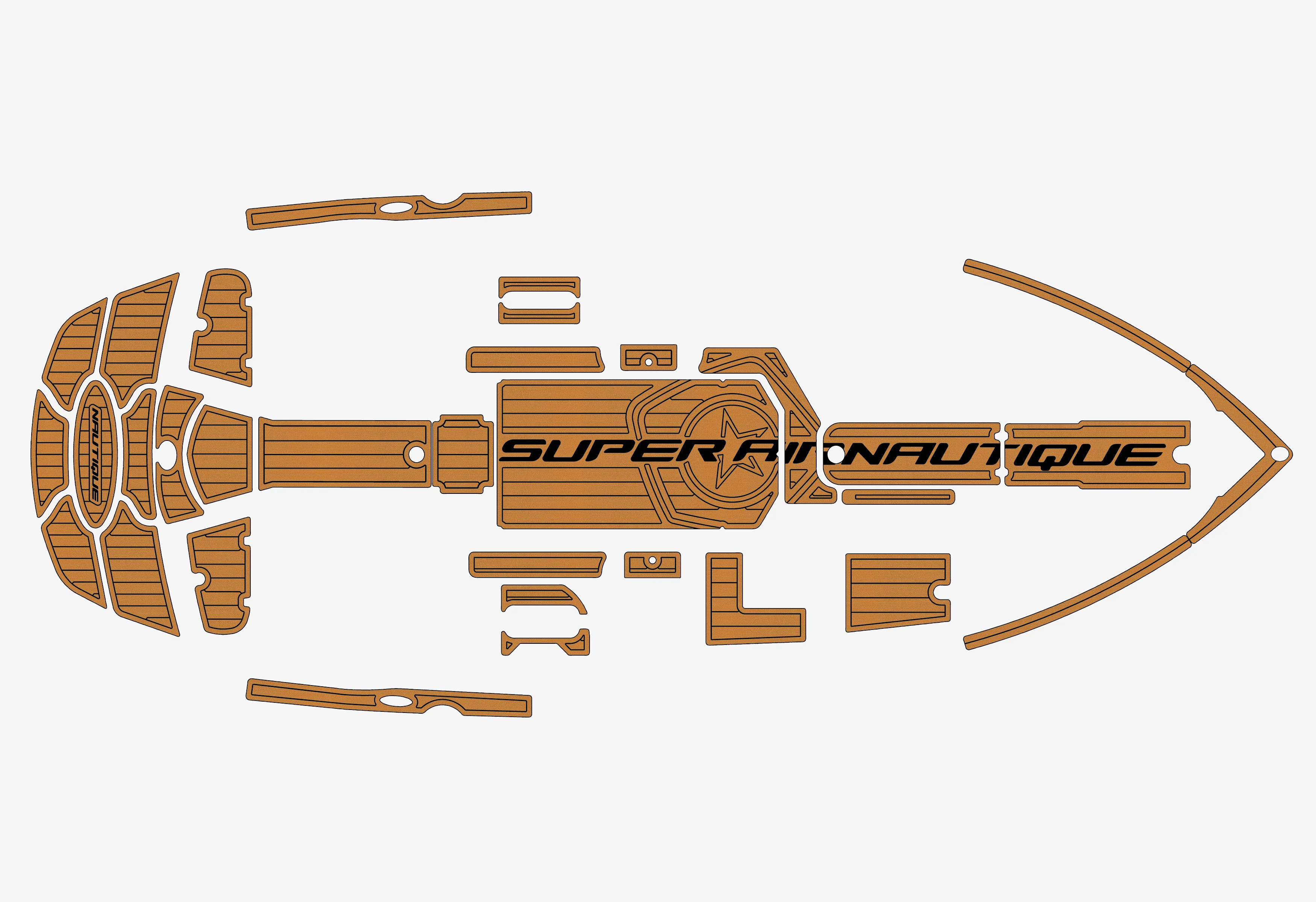 

Anti-Skid EVA Faux Teak Self-Adhesive 6mm Boat Deck Pad for 2007-2013 Craft Air Nautique 236 Yacht Cockpit Durable Marine Floor