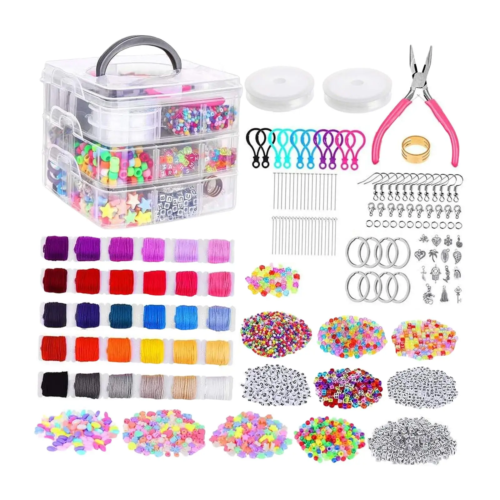 

Jewelry Making Portable Acrylic Beads Tool Set for Pendant Earrings Gift