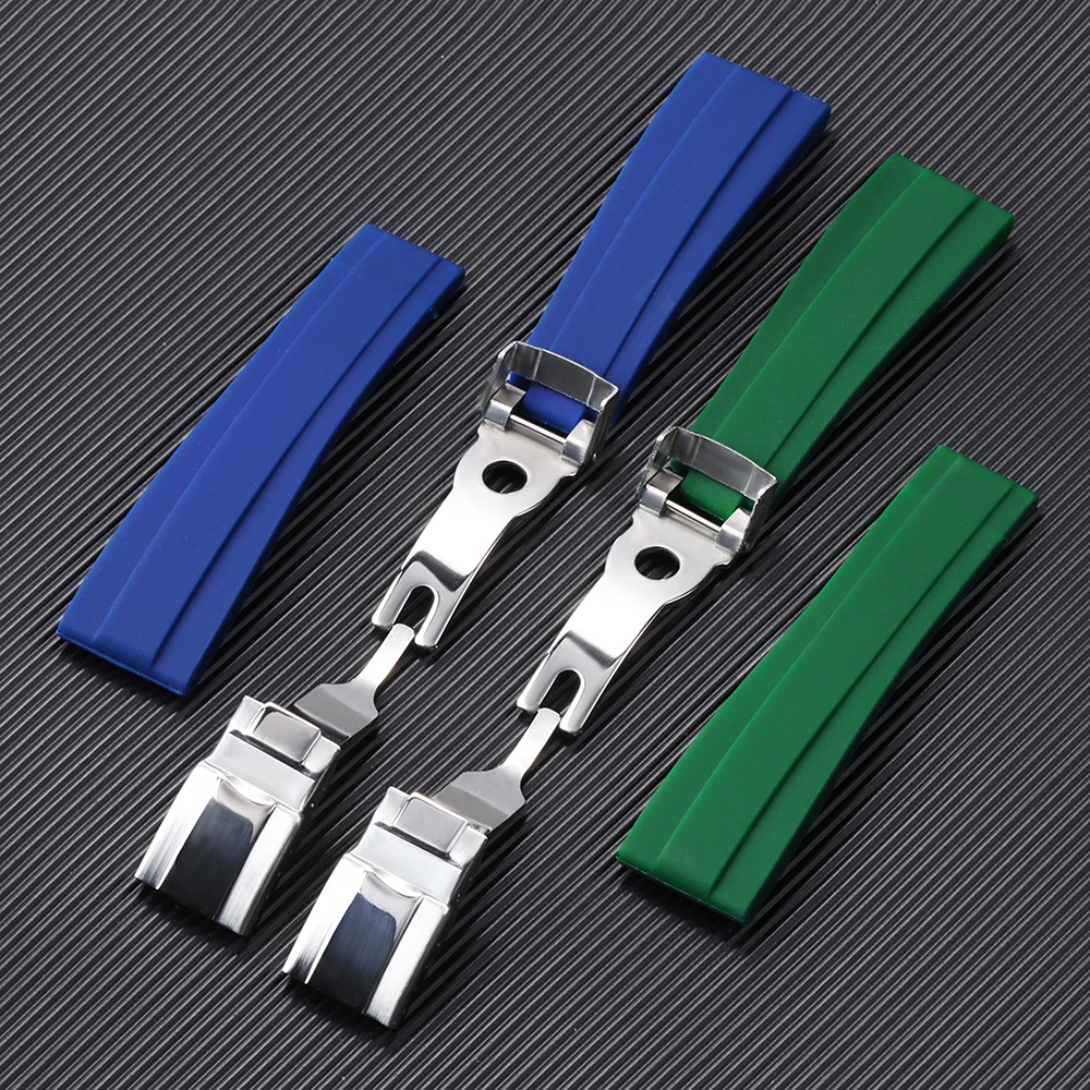 20mm Rubber Watch Strap for Rolex for Submariner for Daytona for Oysterflex Bracelet 20mm Universal Silicone Men Women Wristband