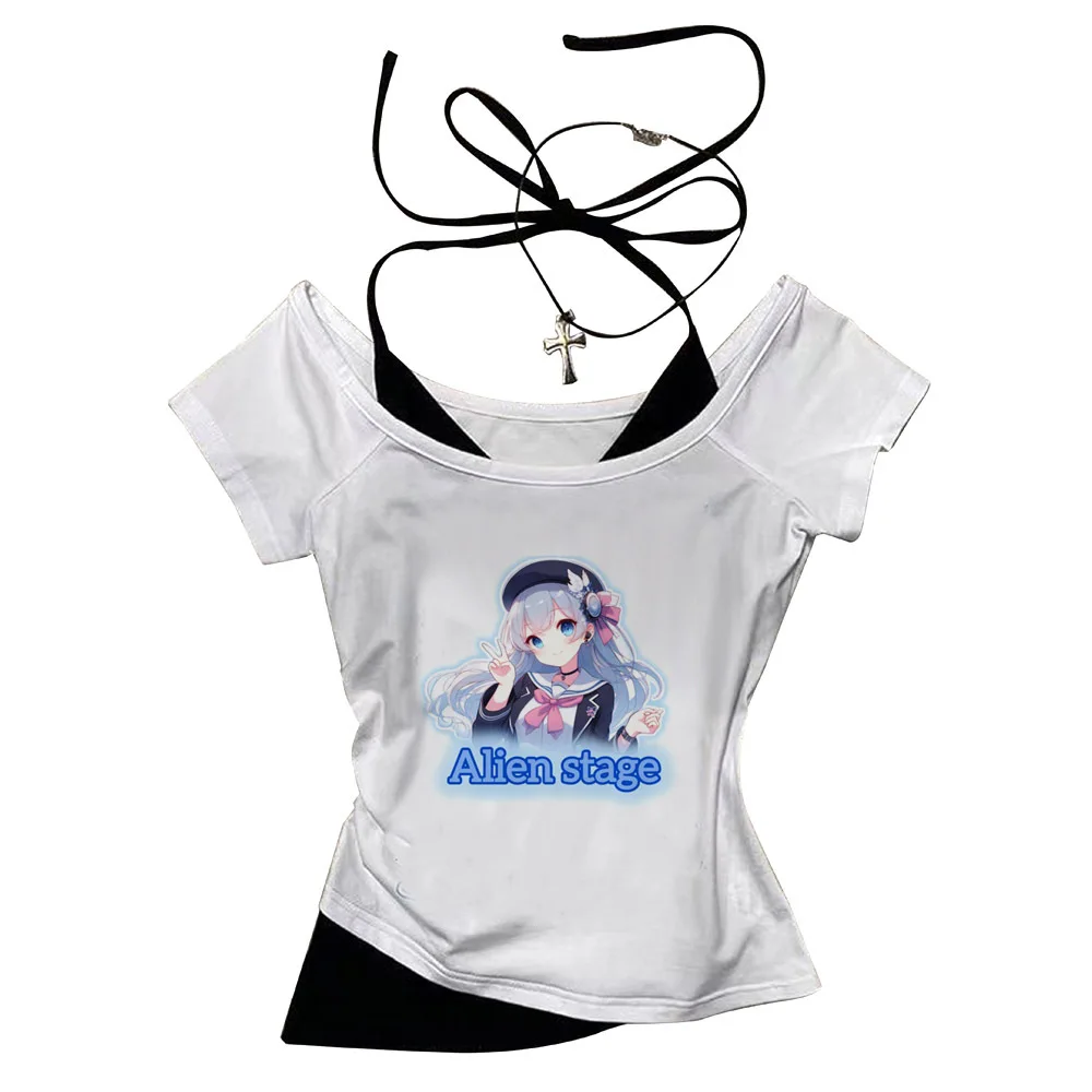 Alien Stage cropped top ladies japan korean fashion harajuku top tees dollette jojifuku meme funny goth