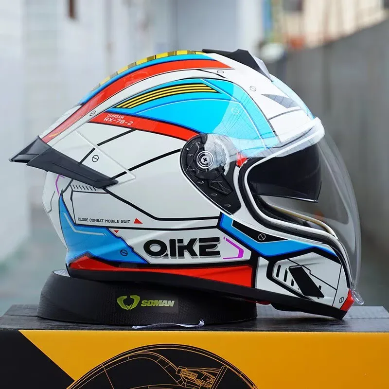 Qike FP-02 Motorcycle Helmet Peeling Helmet Men and Women Four-season Ultra-light Motorcycle Travel Locomotive Ghost Helmet
