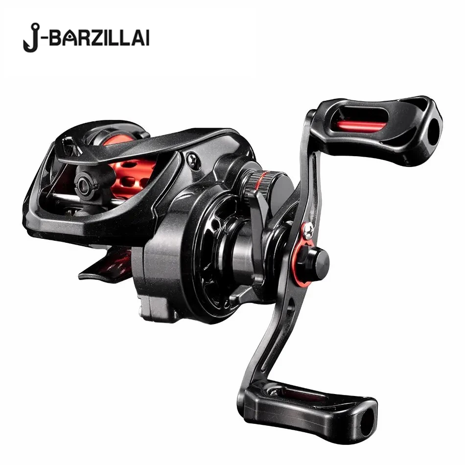 J-BARZILLAI Pl 5+1BB 7.0:1 Black 8Kg Lure Fishing Baitcasting Fishing Reel-image
