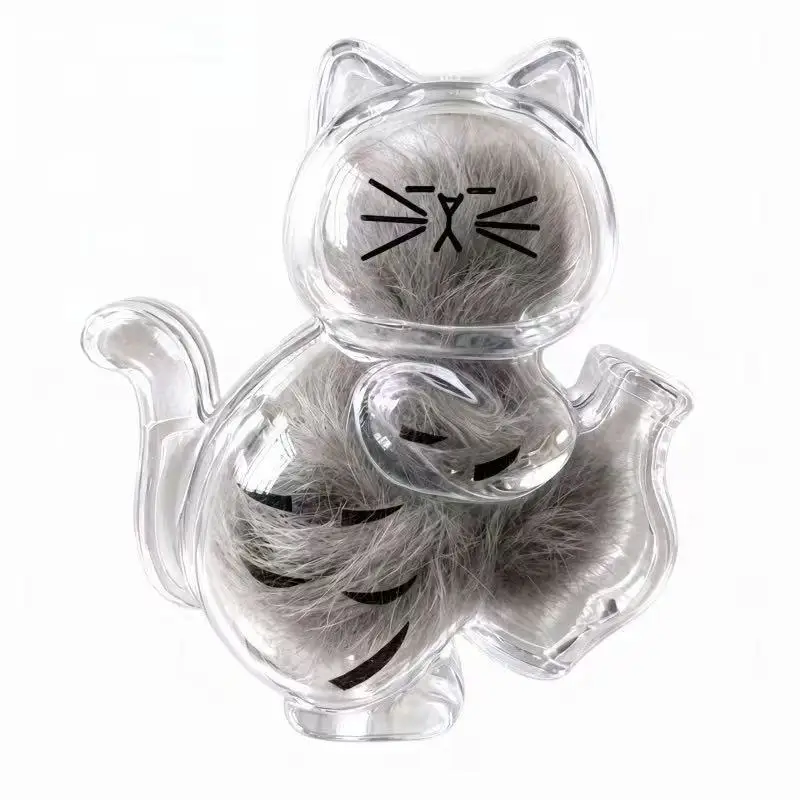 Katzenhaar-Erinnerungsmagnet für den Kühlschrank, Transparente Kapsel, DIY-Gedenkstück zur Aufbewahrung von Katzenbärten, Geschenk bei Haustierverlust