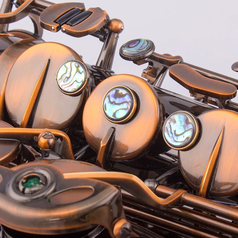 

Hot Sale Alto Saxophone Antique Copper Tone Brass Material Hand Engravings Woodwind Instrument For Professional Players