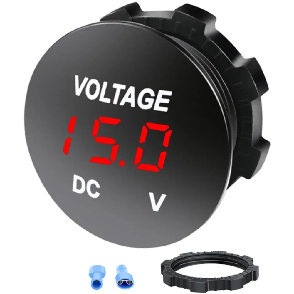 12V 24V Voltmeter DC LED Voltmeter Compact Design Easy Installation Marine Applications Dashboard Installation