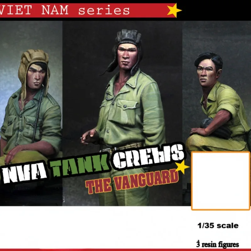 

1/35 Scale Resin Model Kit Historical Hobby Miniature Vietnam Tank Crew 3 (Tank Excluded) Unassembled Unpainted DIY Diorama Toys