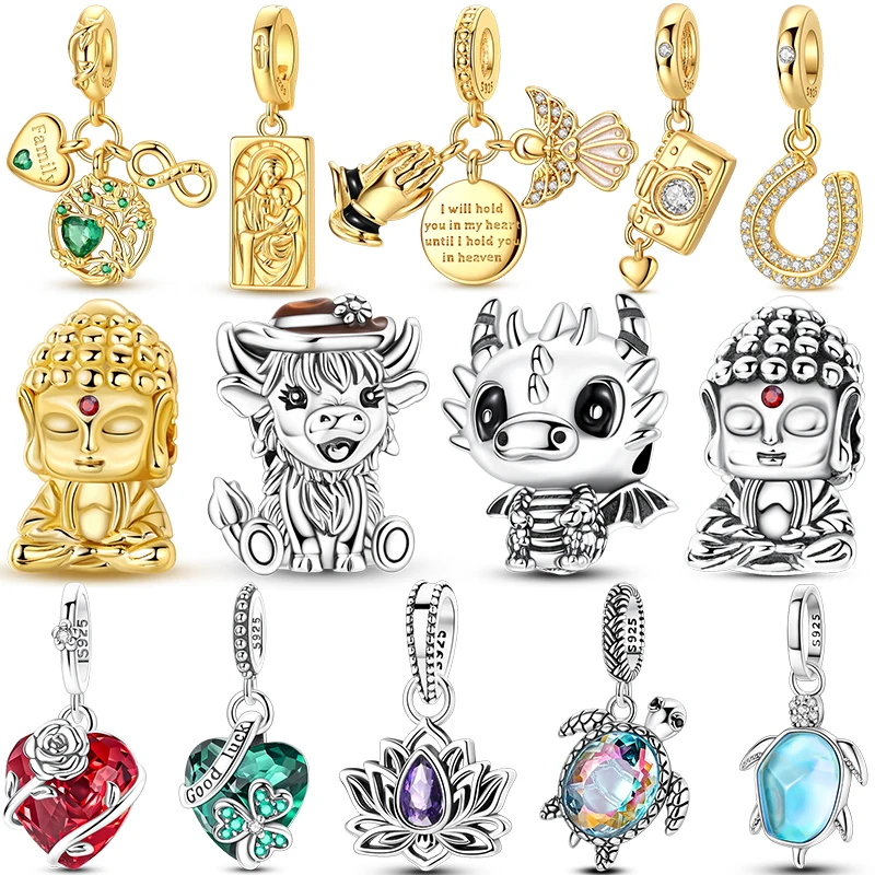 New 925 Sterling Silver Charm Pendant Bead Eternal Love Family Tree Lucky Clover Pendant Fit Women DIY Bracelet Making Jewelry