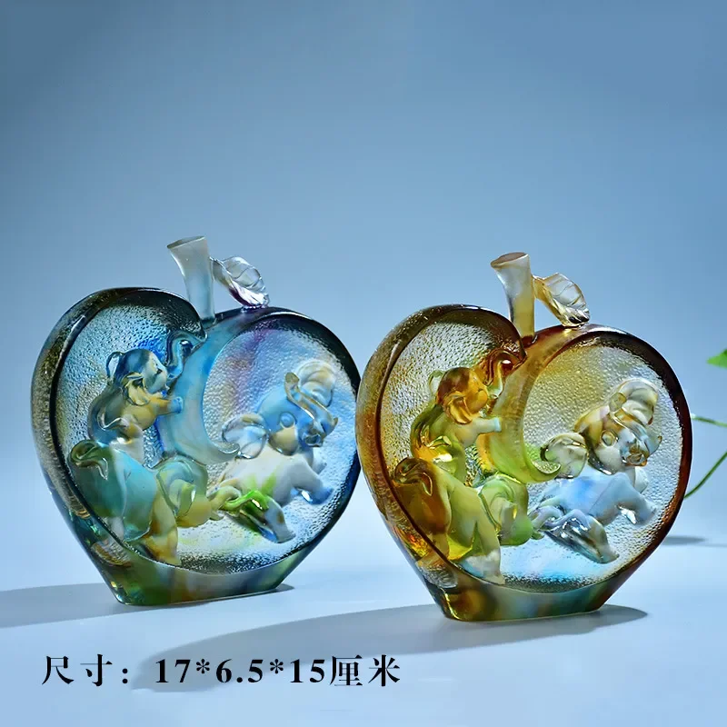 Vintage Glazed Ceramic Elephant Figurine Auspicious Home Decor Ornament for Office Bookshelf Display Unique Handicraft Gift