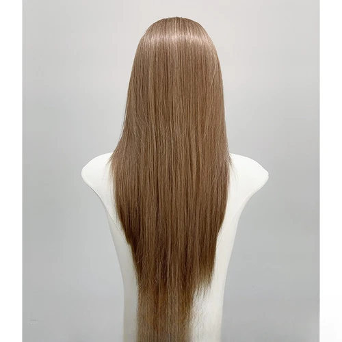 Imagen 2 del producto Peluca Rosa Marrón Mujer Pelo Largo Pelo Liso Moda Natural Diaria Realistic Lindo Mujer Tocado Completo