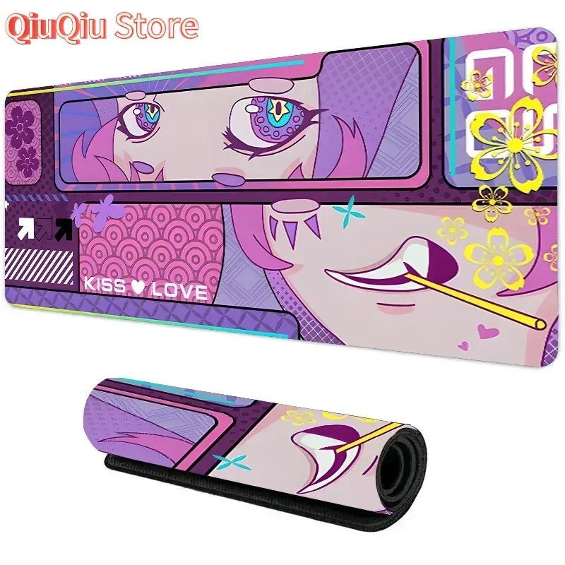 

Милый розовый коврик для мыши Kiss Love для девочек, большой коврик для офисного компьютера, настольный коврик, утолщенный нескользящий коврик для клавиатуры с героями мультфильмов, 400x900x3 мм