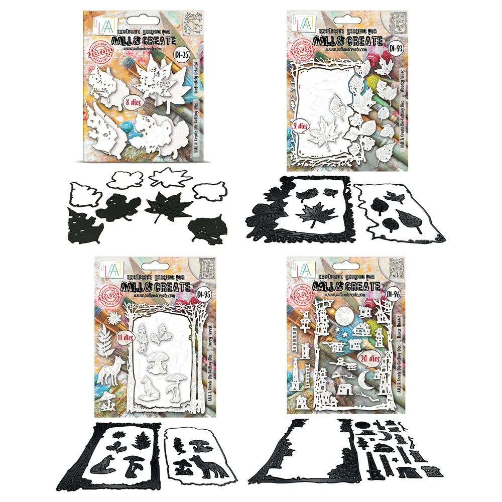 Leaf Happens Holiday Decoration Metal Cutting Dies Clear Stamps Stencil for Scrapbooking Embossing DIY Paper Card Album Handmade