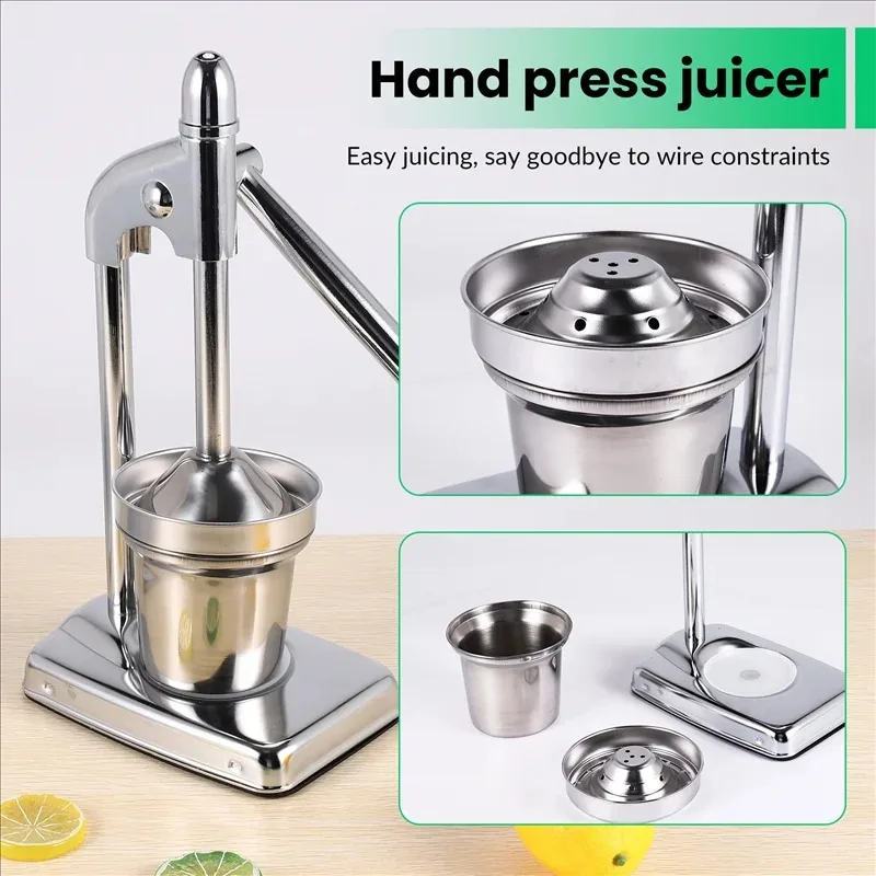 Manual Press Stainless Steel Fruit Juicer Handheld Vegetable Fruit Orange Juice Maker Blender Juice Making Cup Kitchen Gadgets