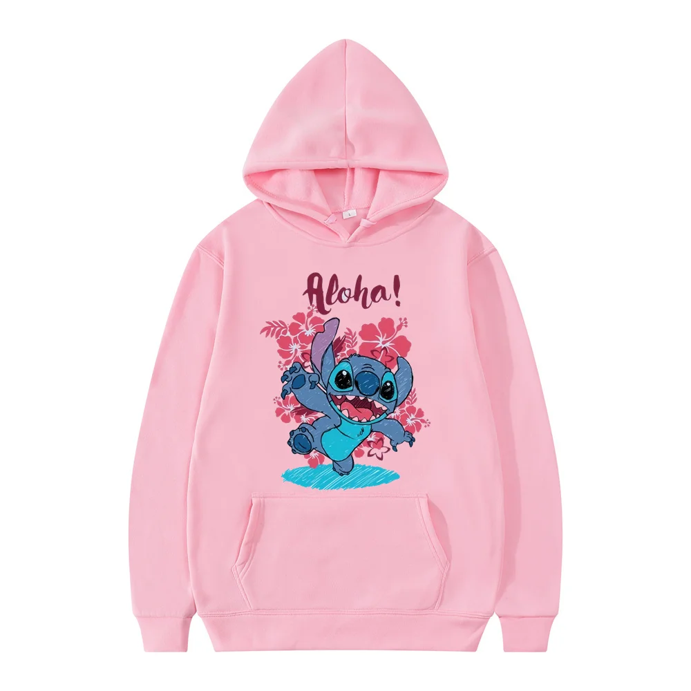 

2024 New 90s Harajuku Winter Disney Stitch Hoodies Women Harajuku Cute Anime Sweatshirt Manga Streetwear Hoody Female Unisex