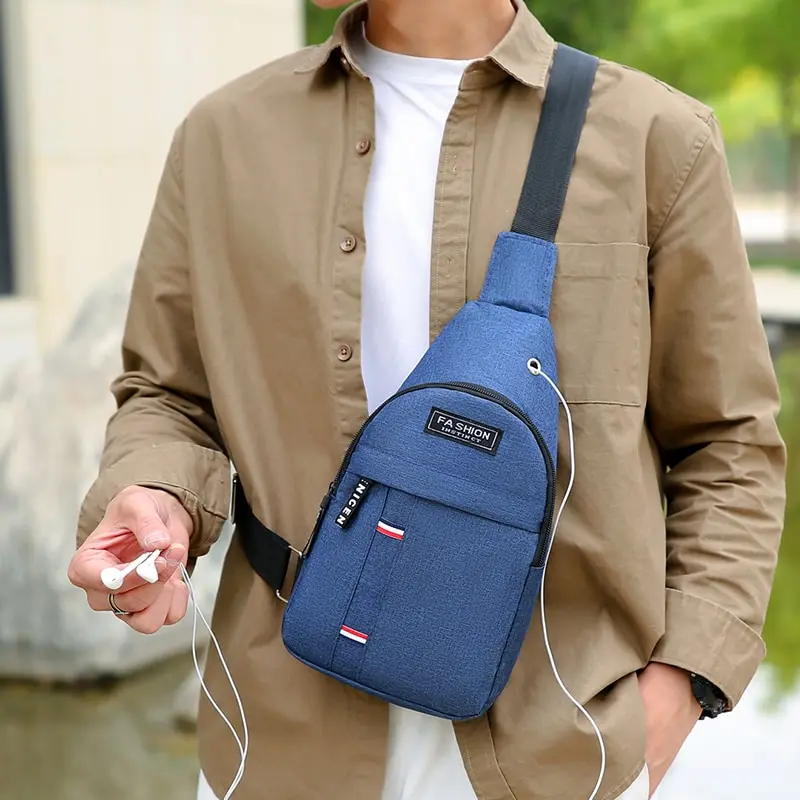 Chest Bag New Men Simple Nylon Fashion Waterproof One Shoulder Crossbody Bag Dropshipping