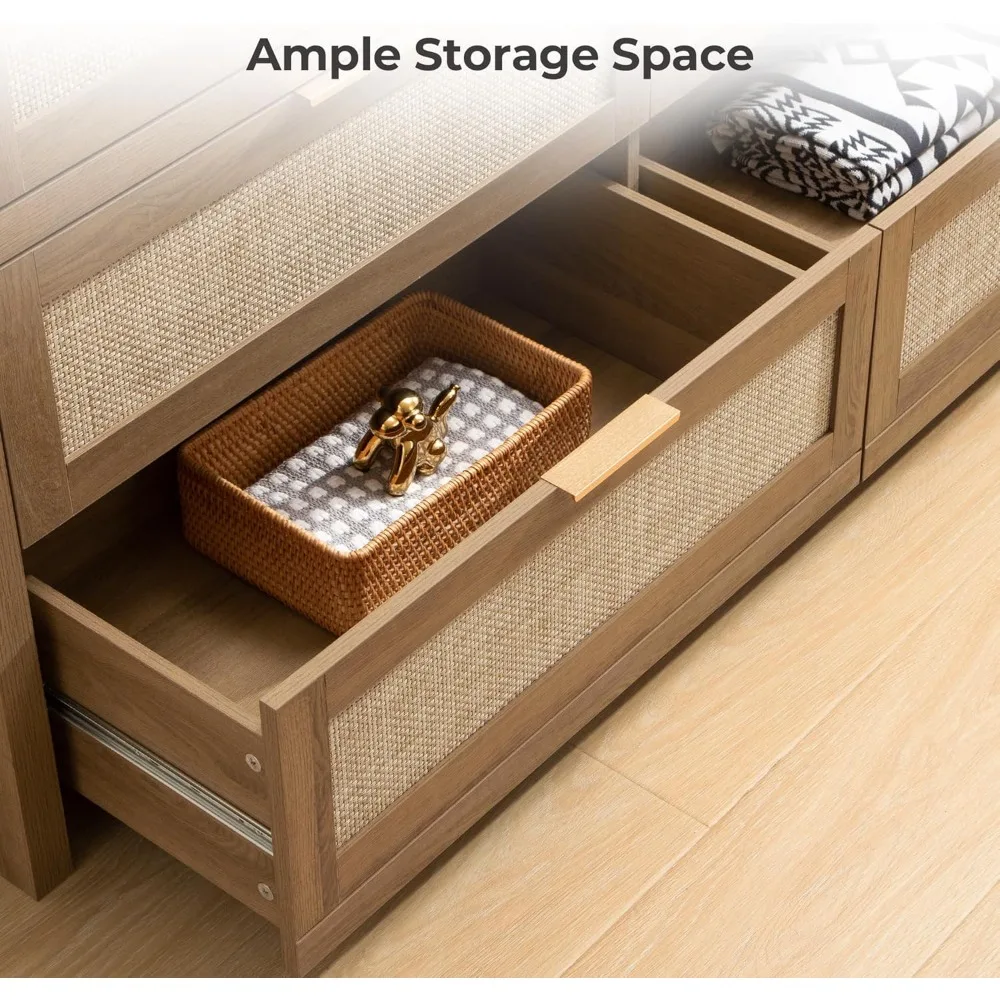 Lemari Laci SICOTAS 7 Laci untuk Kamar Tidur, Lemari Rotan Lebar 57, Lemari Laci Besar untuk Kamar Tidur, Meja TV Lemari, Lemari Boho