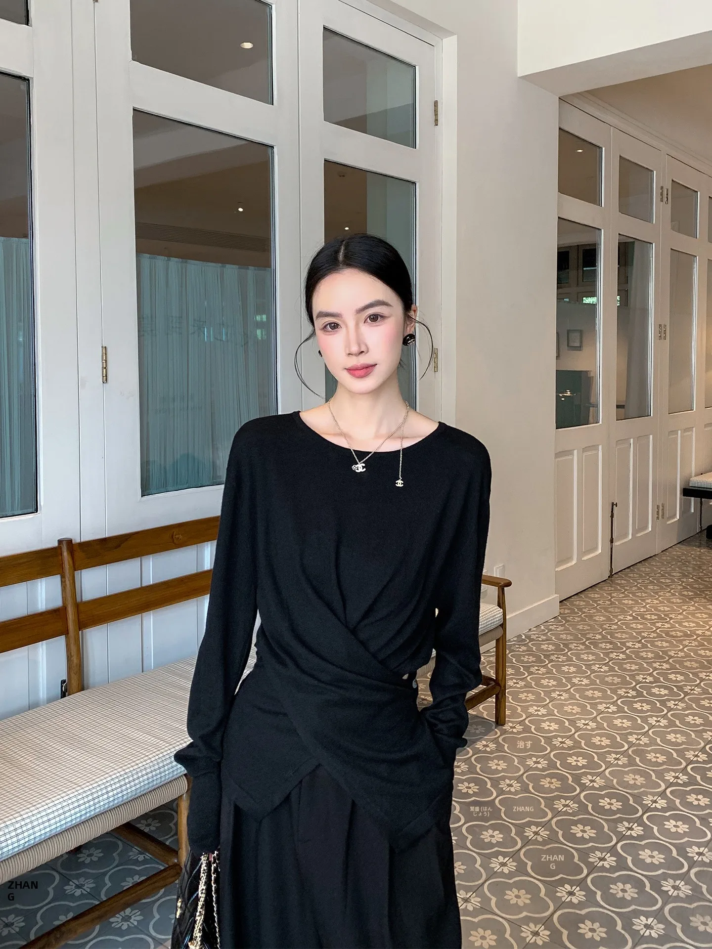 

Bla Knitted Sweater Women's Slim Fit Casual Sle Spring New Faion Irregular Cross Design High Quali Breathable Top