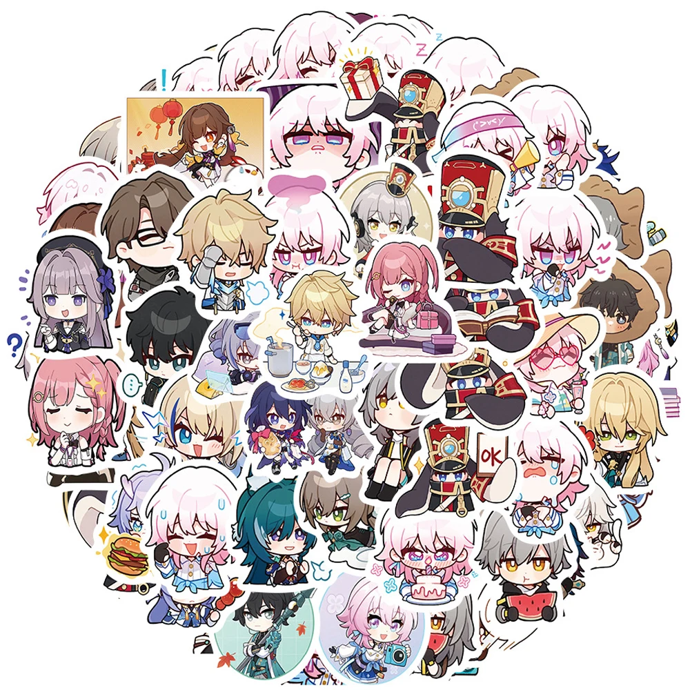 10/30/80PCS Game Honkai: Star Rail Stickers Kawaii Cartoon Anime Decals Decoration Toy DIY Scrapbook Skateboard Car Cute Sticker