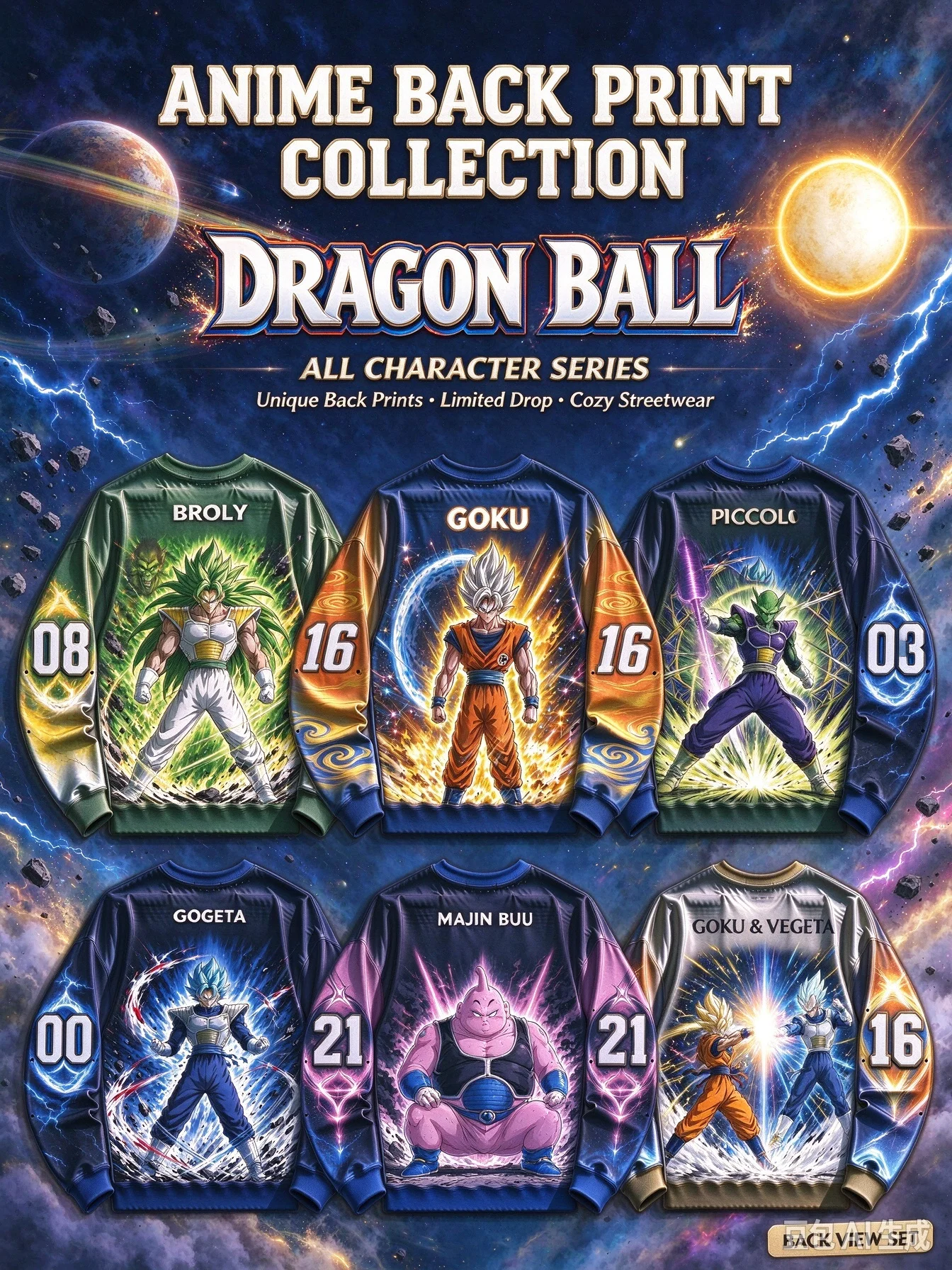 Dragon Ball Full Series Character Crewneck Sweatshirt Autumn Winter Anime Unisex Streetwear Fan Collection Top FamilyMatching