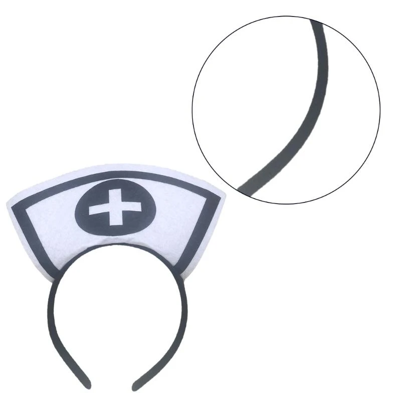 5asd Girls Nurse Hat Headbands Animal Hair Band Hair Hoop Halloween Headwear Gift