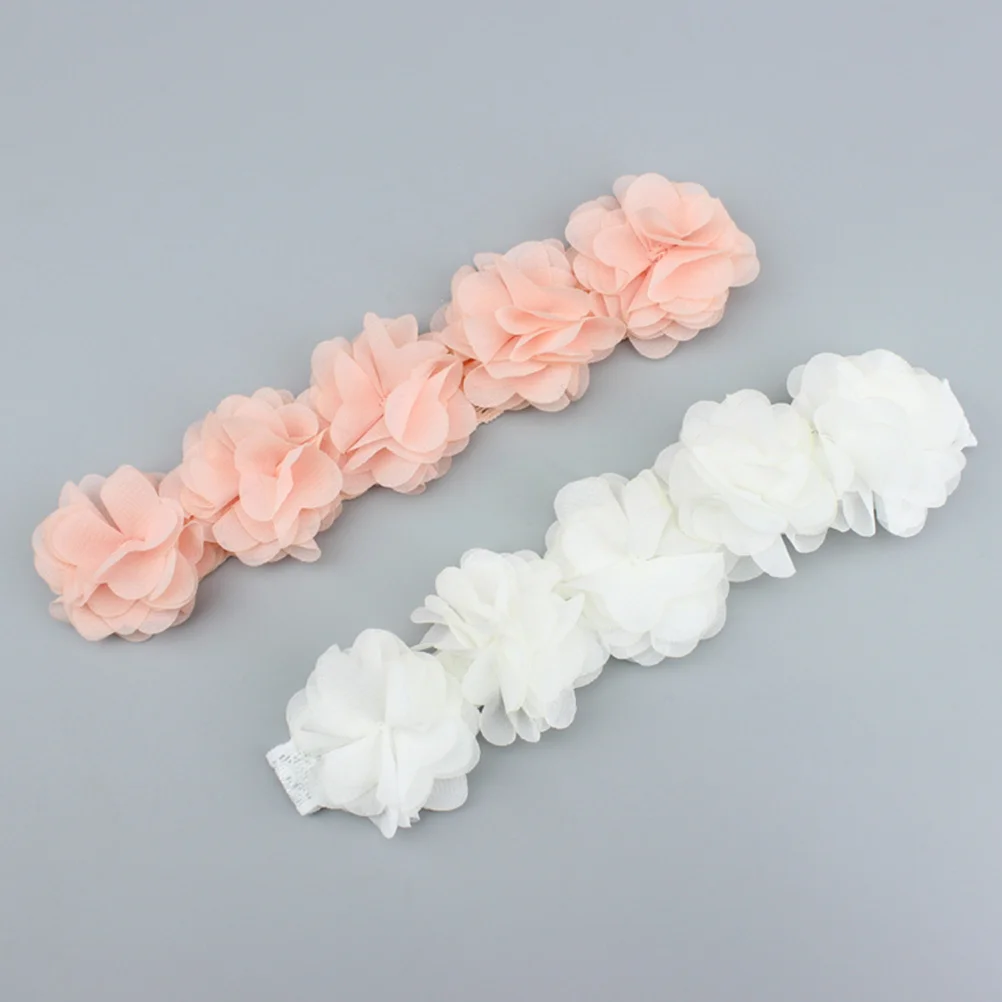 

2Pcs Infant Girl Headwear Cute Five Flower Hair Bands Soft Elastic Stretchy for Newborns Toddlers Photography Party Gift