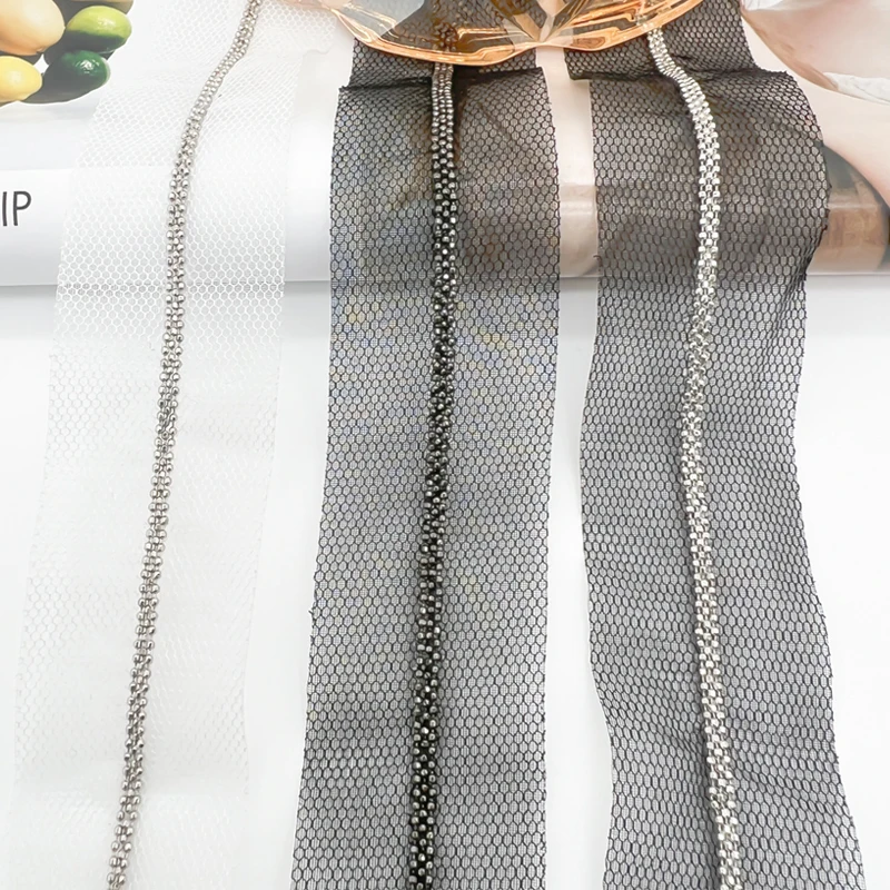 5Yards Tassel Fringe Copper Chain Beaded Lace Scrapbooking Applique Banding For DIY Crafts Wedding Embellishment Sewing Renda