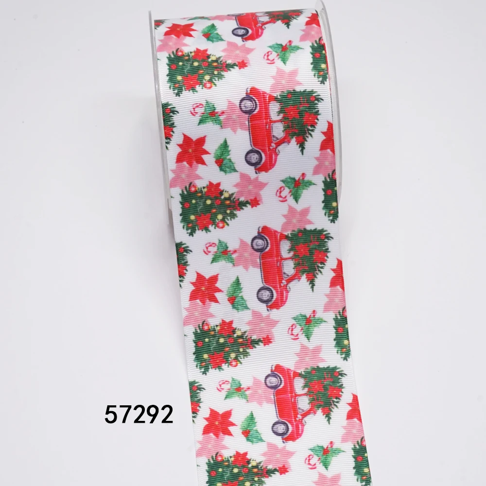 لتقوم بها بنفسك الكرتون عيد الميلاد المطبوعة Grosgrain الشريط للحرف لوازم الخياطة الملحقات 5 ياردة ، راتنجات مستو 10 قطع. 57275