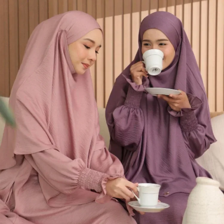 

Ramadan Eid Elegant Solid Color Abaya Dubai 2024 Palestine Women Islamic Clothing Muslim Kaftan Inner Shawl Dresses Robe Femme