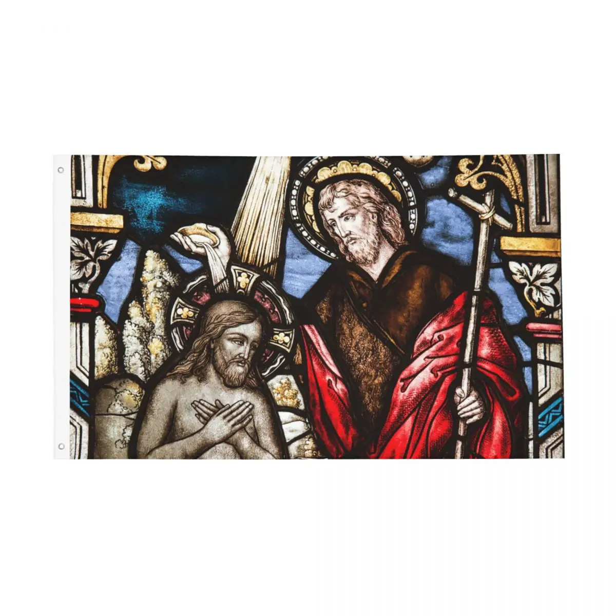 John The Baptist Jesus Flags Fade Proof Indoor Outdoor Banner Christian God Bless Saviour 2 Grommets Home Room Dorm Wall Decor