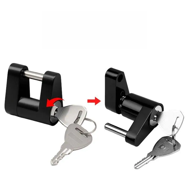 New 1 Set Heavy Duty Anti-Pick Coupler Lock With 2 Keys 1/4