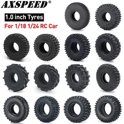 AXSPEED 1/18 1/24 Axial SCX24 TRX4M RC 마이크로 크롤러 카용 고무 타이어, 머드 지형 휠 타이어, 1.0 인치, 50mm, 54mm, 58mm, 62mm, 64mm, 65mm, 4 개